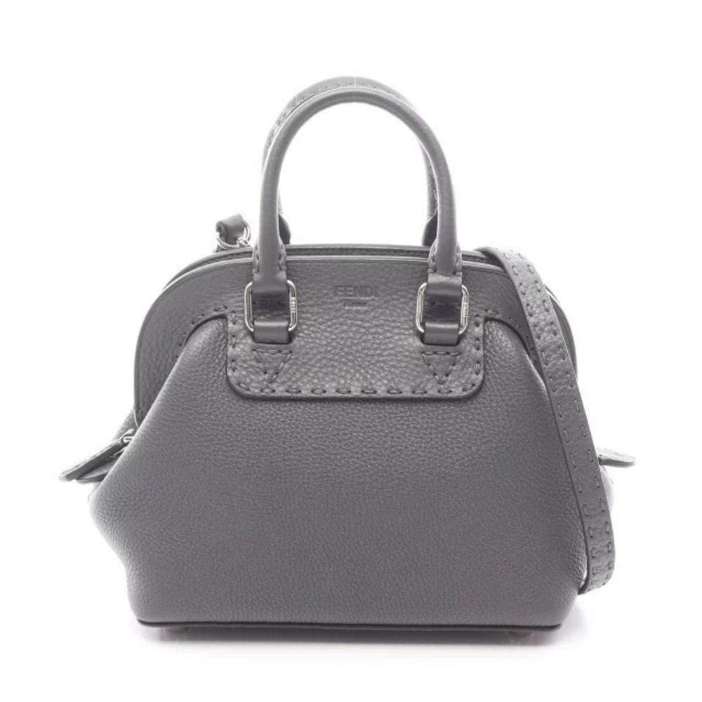 Fendi Selleria Adele Handbag Leather Gray